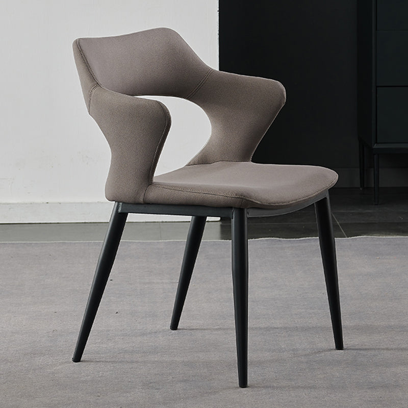 Contemporary Metal Dining Room Chairs Linen Fabric Dining Chair for Home Use Dark Gray 1 Piece Clearhalo ' kitchen&dining_furn' 'Dining Chairs' 'Dining Tables & Seating' 'dining_chair' 'furn' 'furn_dining_chair' 'Furniture' 'furniture_dining_chair' 'Kitchen & Dining Furniture' 'kitchen' 3779638