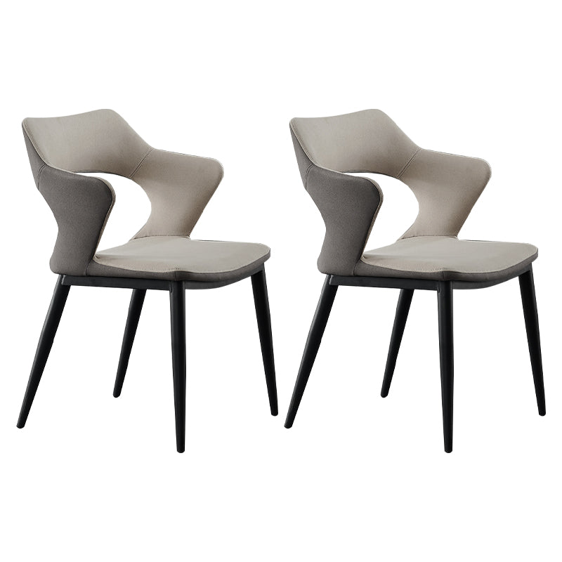 Contemporary Metal Dining Room Chairs Linen Fabric Dining Chair for Home Use Light Gray 2 Piece Set Clearhalo ' kitchen&dining_furn' 'Dining Chairs' 'Dining Tables & Seating' 'dining_chair' 'furn' 'furn_dining_chair' 'Furniture' 'furniture_dining_chair' 'Kitchen & Dining Furniture' 'kitchen' 3779645