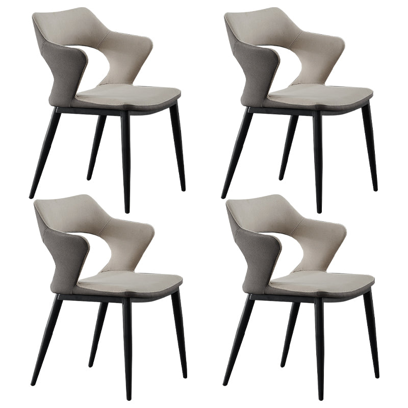 Contemporary Metal Dining Room Chairs Linen Fabric Dining Chair for Home Use Light Gray 4 Piece Set Clearhalo ' kitchen&dining_furn' 'Dining Chairs' 'Dining Tables & Seating' 'dining_chair' 'furn' 'furn_dining_chair' 'Furniture' 'furniture_dining_chair' 'Kitchen & Dining Furniture' 'kitchen' 3779648