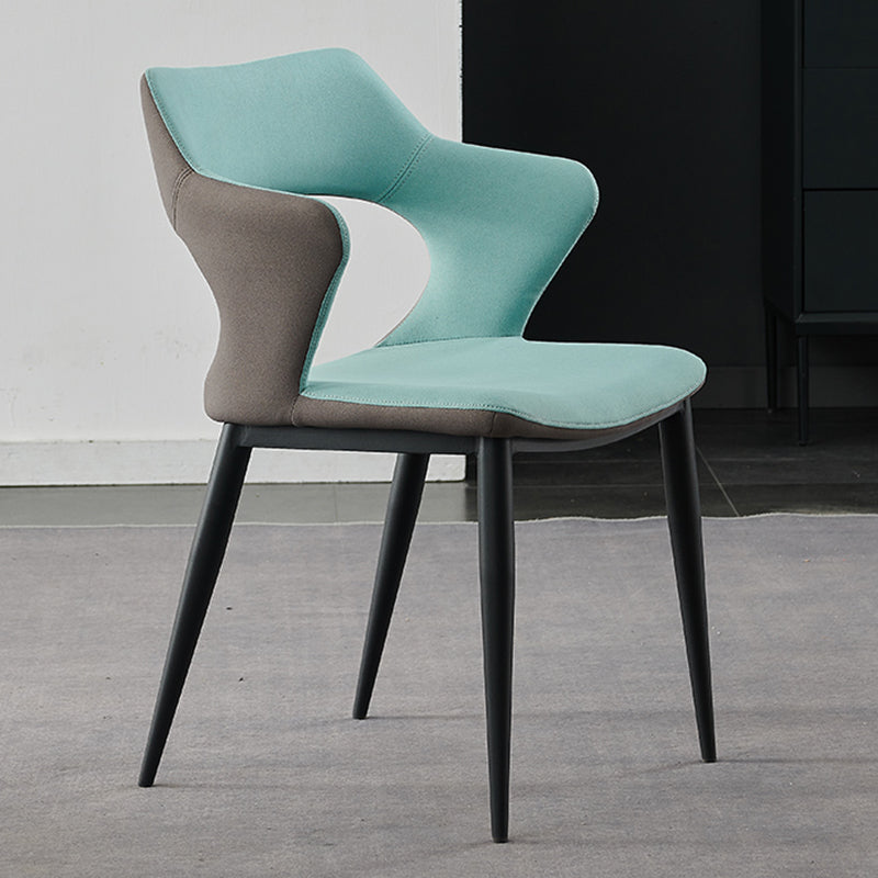 Contemporary Metal Dining Room Chairs Linen Fabric Dining Chair for Home Use Turquoise 1 Piece Clearhalo ' kitchen&dining_furn' 'Dining Chairs' 'Dining Tables & Seating' 'dining_chair' 'furn' 'furn_dining_chair' 'Furniture' 'furniture_dining_chair' 'Kitchen & Dining Furniture' 'kitchen' 3779650