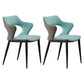 Contemporary Metal Dining Room Chairs Linen Fabric Dining Chair for Home Use Turquoise 2 Piece Set Clearhalo ' kitchen&dining_furn' 'Dining Chairs' 'Dining Tables & Seating' 'dining_chair' 'furn' 'furn_dining_chair' 'Furniture' 'furniture_dining_chair' 'Kitchen & Dining Furniture' 'kitchen' 3779652
