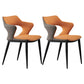 Contemporary Metal Dining Room Chairs Linen Fabric Dining Chair for Home Use Orange 2 Piece Set Clearhalo ' kitchen&dining_furn' 'Dining Chairs' 'Dining Tables & Seating' 'dining_chair' 'furn' 'furn_dining_chair' 'Furniture' 'furniture_dining_chair' 'Kitchen & Dining Furniture' 'kitchen' 3779657