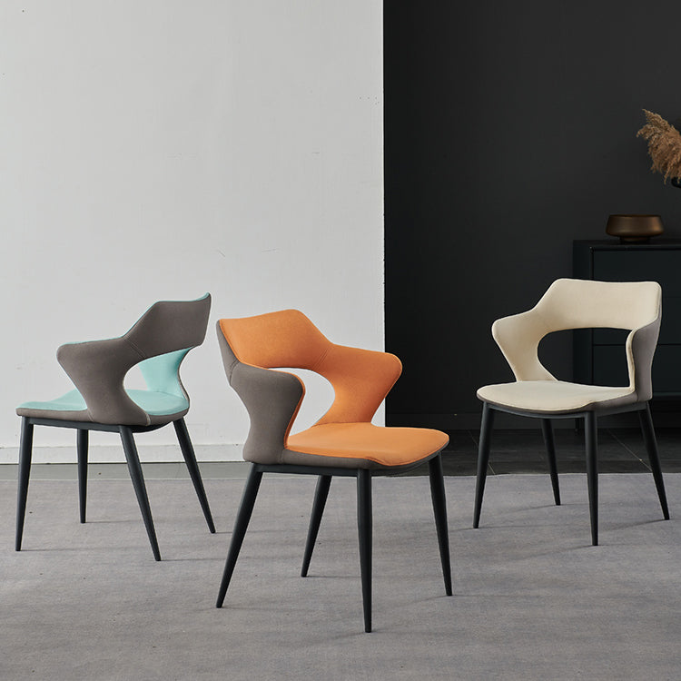 Contemporary Metal Dining Room Chairs Linen Fabric Dining Chair for Home Use Clearhalo ' kitchen&dining_furn' 'Dining Chairs' 'Dining Tables & Seating' 'dining_chair' 'furn' 'furn_dining_chair' 'Furniture' 'furniture_dining_chair' 'Kitchen & Dining Furniture' 'kitchen' 3779659