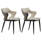 Contemporary Metal Dining Room Chairs Linen Fabric Dining Chair for Home Use Off-White 2 Piece Set Clearhalo ' kitchen&dining_furn' 'Dining Chairs' 'Dining Tables & Seating' 'dining_chair' 'furn' 'furn_dining_chair' 'Furniture' 'furniture_dining_chair' 'Kitchen & Dining Furniture' 'kitchen' 3779663