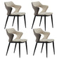 Contemporary Metal Dining Room Chairs Linen Fabric Dining Chair for Home Use Off-White 4 Piece Set Clearhalo ' kitchen&dining_furn' 'Dining Chairs' 'Dining Tables & Seating' 'dining_chair' 'furn' 'furn_dining_chair' 'Furniture' 'furniture_dining_chair' 'Kitchen & Dining Furniture' 'kitchen' 3779664