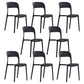 Scandinavian Armless Dining Chairs Plastic Indoor Open Back Side Chair Black 8 Piece Set Clearhalo ' kitchen&dining_furn' 'Dining Chairs' 'Dining Tables & Seating' 'dining_chair' 'furn' 'furn_dining_chair' 'Furniture' 'furniture_dining_chair' 'Kitchen & Dining Furniture' 'kitchen' 3779668