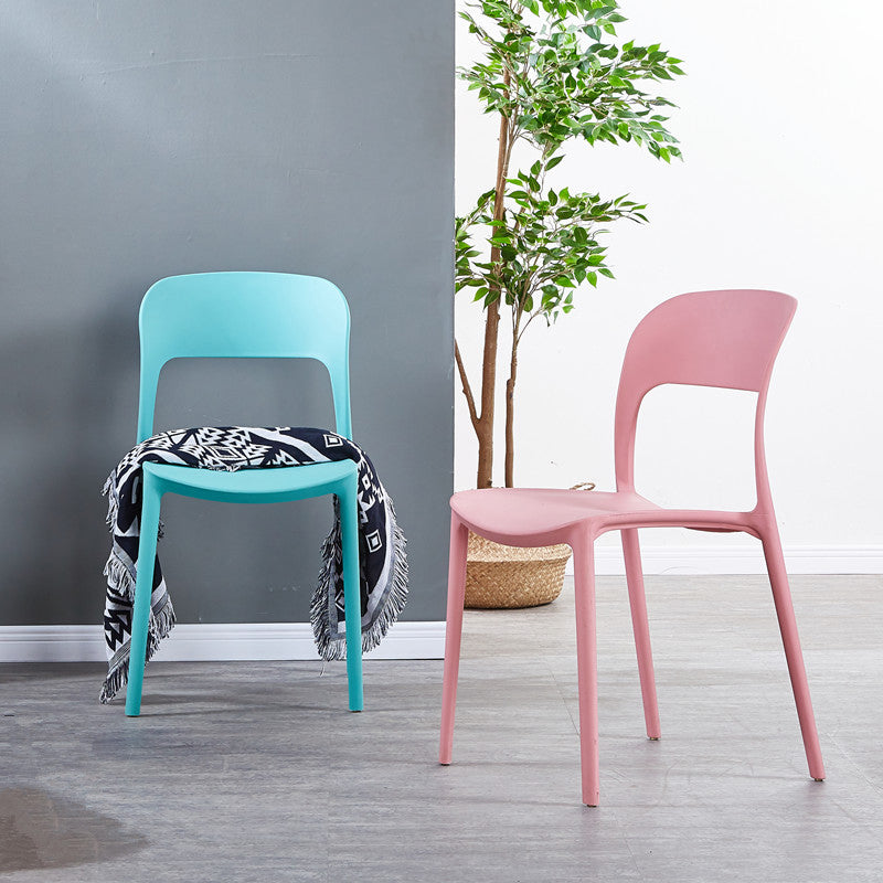 Scandinavian Armless Dining Chairs Plastic Indoor Open Back Side Chair Clearhalo ' kitchen&dining_furn' 'Dining Chairs' 'Dining Tables & Seating' 'dining_chair' 'furn' 'furn_dining_chair' 'Furniture' 'furniture_dining_chair' 'Kitchen & Dining Furniture' 'kitchen' 3779669