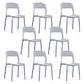 Scandinavian Armless Dining Chairs Plastic Indoor Open Back Side Chair Grey 8 Piece Set Clearhalo ' kitchen&dining_furn' 'Dining Chairs' 'Dining Tables & Seating' 'dining_chair' 'furn' 'furn_dining_chair' 'Furniture' 'furniture_dining_chair' 'Kitchen & Dining Furniture' 'kitchen' 3779671