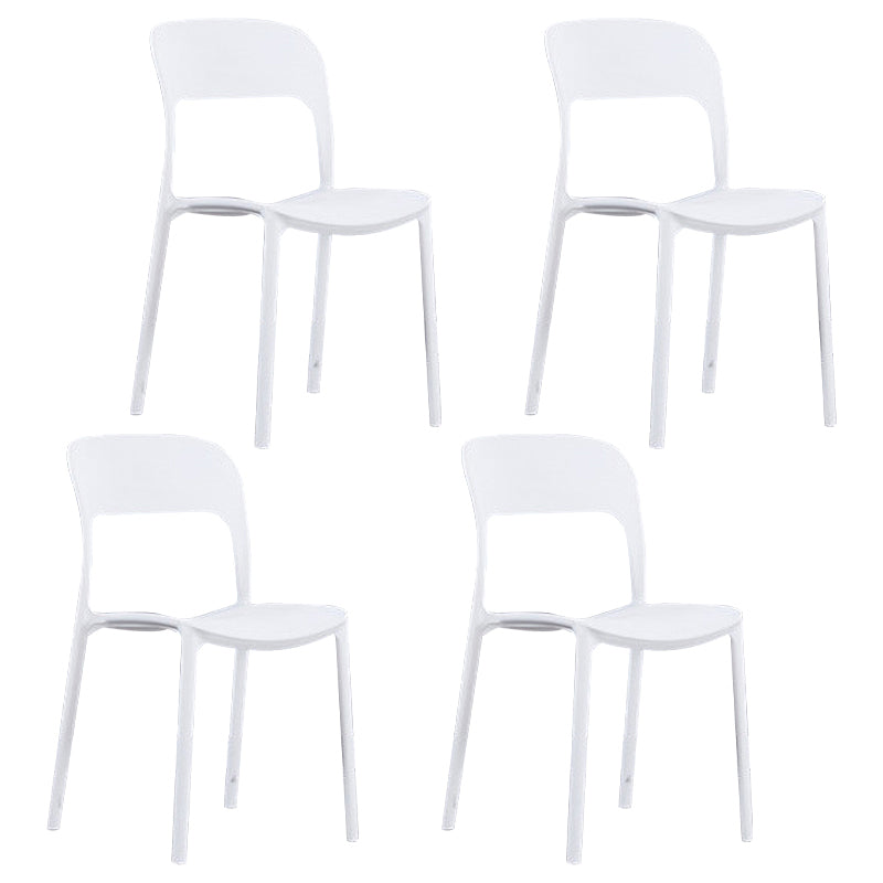 Scandinavian Armless Dining Chairs Plastic Indoor Open Back Side Chair White 4 Piece Set Clearhalo ' kitchen&dining_furn' 'Dining Chairs' 'Dining Tables & Seating' 'dining_chair' 'furn' 'furn_dining_chair' 'Furniture' 'furniture_dining_chair' 'Kitchen & Dining Furniture' 'kitchen' 3779674