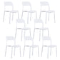 Scandinavian Armless Dining Chairs Plastic Indoor Open Back Side Chair White 8 Piece Set Clearhalo ' kitchen&dining_furn' 'Dining Chairs' 'Dining Tables & Seating' 'dining_chair' 'furn' 'furn_dining_chair' 'Furniture' 'furniture_dining_chair' 'Kitchen & Dining Furniture' 'kitchen' 3779675