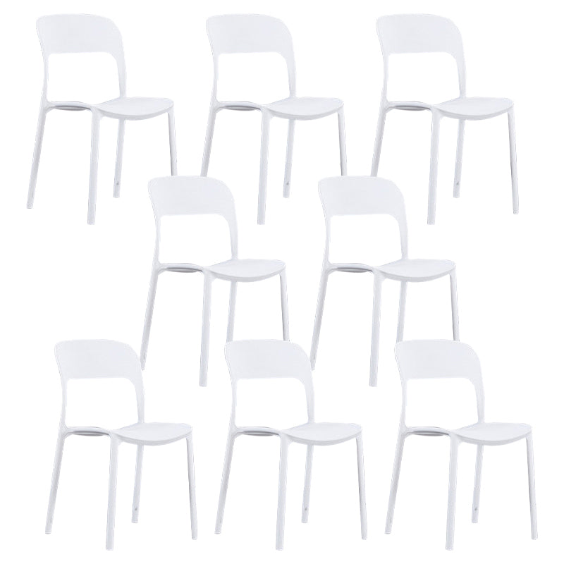 Scandinavian Armless Dining Chairs Plastic Indoor Open Back Side Chair White 8 Piece Set Clearhalo ' kitchen&dining_furn' 'Dining Chairs' 'Dining Tables & Seating' 'dining_chair' 'furn' 'furn_dining_chair' 'Furniture' 'furniture_dining_chair' 'Kitchen & Dining Furniture' 'kitchen' 3779675