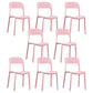 Scandinavian Armless Dining Chairs Plastic Indoor Open Back Side Chair Pink 8 Piece Set Clearhalo ' kitchen&dining_furn' 'Dining Chairs' 'Dining Tables & Seating' 'dining_chair' 'furn' 'furn_dining_chair' 'Furniture' 'furniture_dining_chair' 'Kitchen & Dining Furniture' 'kitchen' 3779684