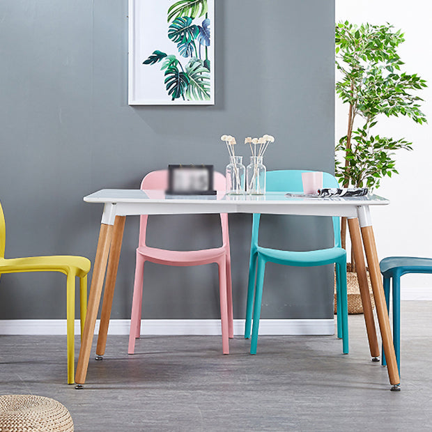 Scandinavian Armless Dining Chairs Plastic Indoor Open Back Side Chair Clearhalo ' kitchen&dining_furn' 'Dining Chairs' 'Dining Tables & Seating' 'dining_chair' 'furn' 'furn_dining_chair' 'Furniture' 'furniture_dining_chair' 'Kitchen & Dining Furniture' 'kitchen' 3779685