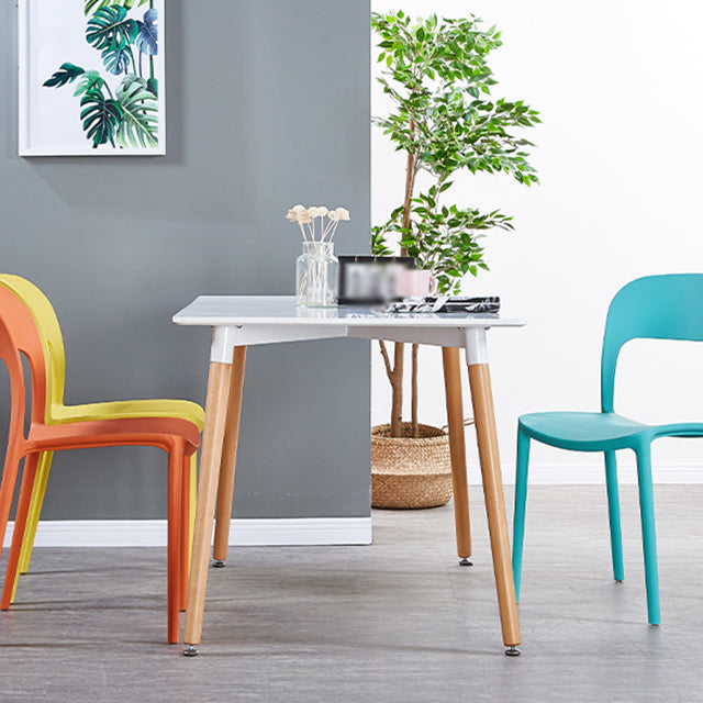 Scandinavian Armless Dining Chairs Plastic Indoor Open Back Side Chair Clearhalo ' kitchen&dining_furn' 'Dining Chairs' 'Dining Tables & Seating' 'dining_chair' 'furn' 'furn_dining_chair' 'Furniture' 'furniture_dining_chair' 'Kitchen & Dining Furniture' 'kitchen' 3779687