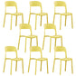 Scandinavian Armless Dining Chairs Plastic Indoor Open Back Side Chair Yellow 8 Piece Set Clearhalo ' kitchen&dining_furn' 'Dining Chairs' 'Dining Tables & Seating' 'dining_chair' 'furn' 'furn_dining_chair' 'Furniture' 'furniture_dining_chair' 'Kitchen & Dining Furniture' 'kitchen' 3779688