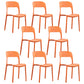 Scandinavian Armless Dining Chairs Plastic Indoor Open Back Side Chair Orange 8 Piece Set Clearhalo ' kitchen&dining_furn' 'Dining Chairs' 'Dining Tables & Seating' 'dining_chair' 'furn' 'furn_dining_chair' 'Furniture' 'furniture_dining_chair' 'Kitchen & Dining Furniture' 'kitchen' 3779690