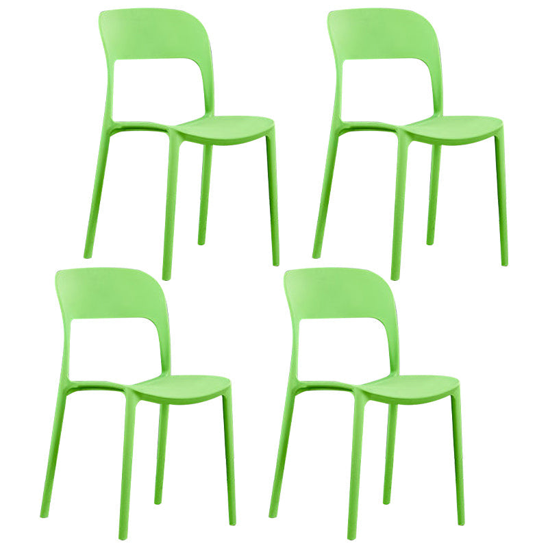 Scandinavian Armless Dining Chairs Plastic Indoor Open Back Side Chair Green 4 Piece Set Clearhalo ' kitchen&dining_furn' 'Dining Chairs' 'Dining Tables & Seating' 'dining_chair' 'furn' 'furn_dining_chair' 'Furniture' 'furniture_dining_chair' 'Kitchen & Dining Furniture' 'kitchen' 3779693