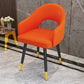 Scandinavian Style Metal Dining Chair Dining Room Open Back Dining Side Chair with Arm Orange 1 Piece Clearhalo ' kitchen&dining_furn' 'Dining Chairs' 'Dining Tables & Seating' 'dining_chair' 'furn' 'furn_dining_chair' 'Furniture' 'furniture_dining_chair' 'Kitchen & Dining Furniture' 'kitchen' 3779714