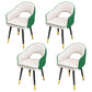 Scandinavian Style Metal Dining Chair Dining Room Open Back Dining Side Chair with Arm White-Green 4 Piece Set Clearhalo ' kitchen&dining_furn' 'Dining Chairs' 'Dining Tables & Seating' 'dining_chair' 'furn' 'furn_dining_chair' 'Furniture' 'furniture_dining_chair' 'Kitchen & Dining Furniture' 'kitchen' 3779722