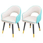 Scandinavian Style Metal Dining Chair Dining Room Open Back Dining Side Chair with Arm White-Blue 2 Piece Set Clearhalo ' kitchen&dining_furn' 'Dining Chairs' 'Dining Tables & Seating' 'dining_chair' 'furn' 'furn_dining_chair' 'Furniture' 'furniture_dining_chair' 'Kitchen & Dining Furniture' 'kitchen' 3779730