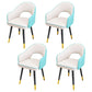Scandinavian Style Metal Dining Chair Dining Room Open Back Dining Side Chair with Arm White-Blue 4 Piece Set Clearhalo ' kitchen&dining_furn' 'Dining Chairs' 'Dining Tables & Seating' 'dining_chair' 'furn' 'furn_dining_chair' 'Furniture' 'furniture_dining_chair' 'Kitchen & Dining Furniture' 'kitchen' 3779731