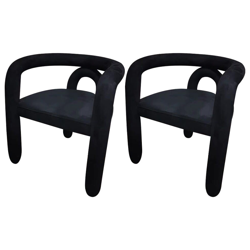 Glam Style Design Cashmere Chair Fork Bone Back Arm Kitchen Dining Chairs Black 2 Piece Set Clearhalo ' kitchen&dining_furn' 'Dining Chairs' 'Dining Tables & Seating' 'dining_chair' 'furn' 'furn_dining_chair' 'Furniture' 'furniture_dining_chair' 'Kitchen & Dining Furniture' 'kitchen' 3779743