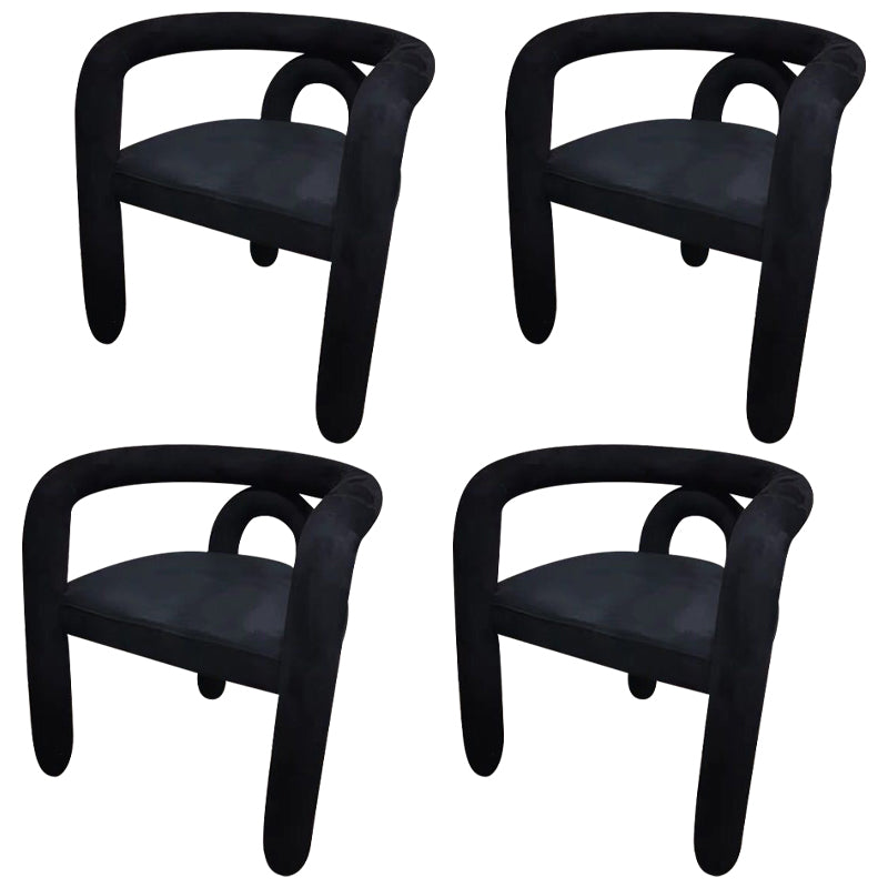 Glam Style Design Cashmere Chair Fork Bone Back Arm Kitchen Dining Chairs Black 4 Piece Set Clearhalo ' kitchen&dining_furn' 'Dining Chairs' 'Dining Tables & Seating' 'dining_chair' 'furn' 'furn_dining_chair' 'Furniture' 'furniture_dining_chair' 'Kitchen & Dining Furniture' 'kitchen' 3779746