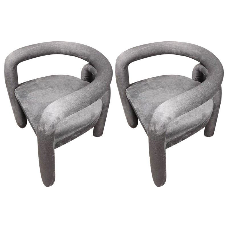 Glam Style Design Cashmere Chair Fork Bone Back Arm Kitchen Dining Chairs Grey 2 Piece Set Clearhalo ' kitchen&dining_furn' 'Dining Chairs' 'Dining Tables & Seating' 'dining_chair' 'furn' 'furn_dining_chair' 'Furniture' 'furniture_dining_chair' 'Kitchen & Dining Furniture' 'kitchen' 3779749