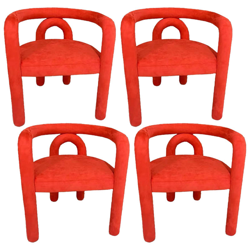 Glam Style Design Cashmere Chair Fork Bone Back Arm Kitchen Dining Chairs Red 4 Piece Set Clearhalo ' kitchen&dining_furn' 'Dining Chairs' 'Dining Tables & Seating' 'dining_chair' 'furn' 'furn_dining_chair' 'Furniture' 'furniture_dining_chair' 'Kitchen & Dining Furniture' 'kitchen' 3779758