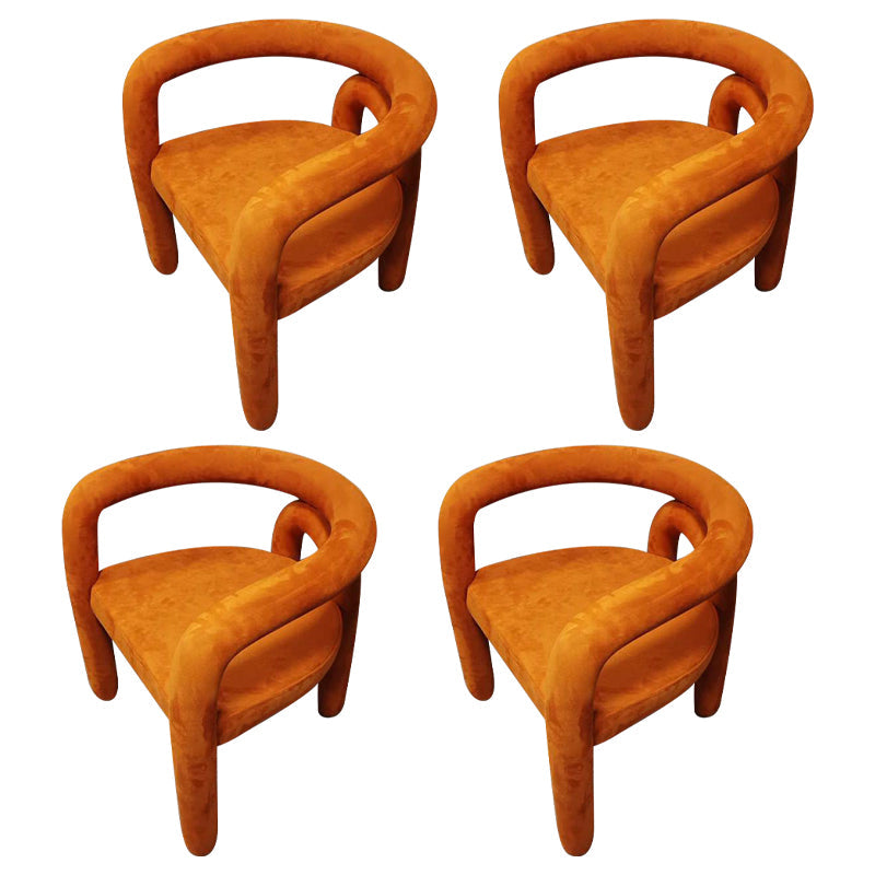 Glam Style Design Cashmere Chair Fork Bone Back Arm Kitchen Dining Chairs Brown 4 Piece Set Clearhalo ' kitchen&dining_furn' 'Dining Chairs' 'Dining Tables & Seating' 'dining_chair' 'furn' 'furn_dining_chair' 'Furniture' 'furniture_dining_chair' 'Kitchen & Dining Furniture' 'kitchen' 3779766