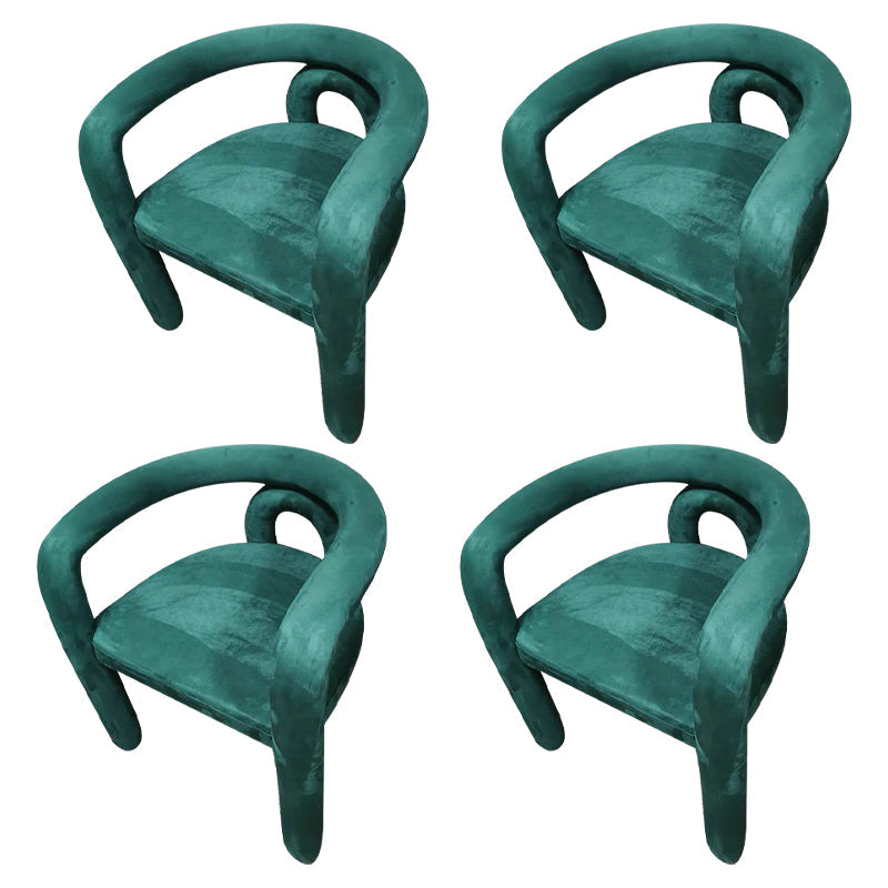 Glam Style Design Cashmere Chair Fork Bone Back Arm Kitchen Dining Chairs Green 4 Piece Set Clearhalo ' kitchen&dining_furn' 'Dining Chairs' 'Dining Tables & Seating' 'dining_chair' 'furn' 'furn_dining_chair' 'Furniture' 'furniture_dining_chair' 'Kitchen & Dining Furniture' 'kitchen' 3779772