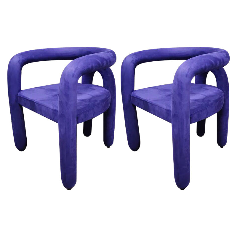 Glam Style Design Cashmere Chair Fork Bone Back Arm Kitchen Dining Chairs Purple 2 Piece Set Clearhalo ' kitchen&dining_furn' 'Dining Chairs' 'Dining Tables & Seating' 'dining_chair' 'furn' 'furn_dining_chair' 'Furniture' 'furniture_dining_chair' 'Kitchen & Dining Furniture' 'kitchen' 3779774