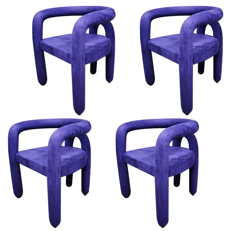 Glam Style Design Cashmere Chair Fork Bone Back Arm Kitchen Dining Chairs Purple 4 Piece Set Clearhalo ' kitchen&dining_furn' 'Dining Chairs' 'Dining Tables & Seating' 'dining_chair' 'furn' 'furn_dining_chair' 'Furniture' 'furniture_dining_chair' 'Kitchen & Dining Furniture' 'kitchen' 3779775