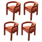 Glam Style Design Cashmere Chair Fork Bone Back Arm Kitchen Dining Chairs Red Brown 4 Piece Set Clearhalo ' kitchen&dining_furn' 'Dining Chairs' 'Dining Tables & Seating' 'dining_chair' 'furn' 'furn_dining_chair' 'Furniture' 'furniture_dining_chair' 'Kitchen & Dining Furniture' 'kitchen' 3779778