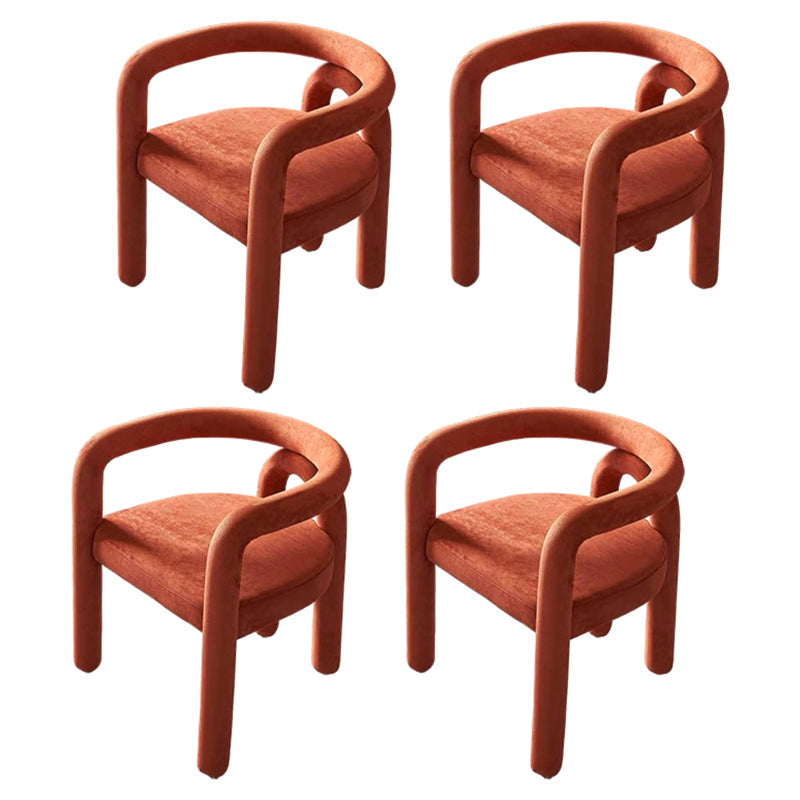 Glam Style Design Cashmere Chair Fork Bone Back Arm Kitchen Dining Chairs Red Brown 4 Piece Set Clearhalo ' kitchen&dining_furn' 'Dining Chairs' 'Dining Tables & Seating' 'dining_chair' 'furn' 'furn_dining_chair' 'Furniture' 'furniture_dining_chair' 'Kitchen & Dining Furniture' 'kitchen' 3779778