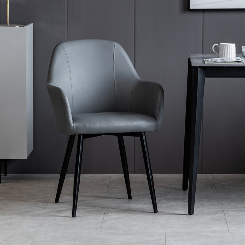 Contemporary Metal Dining Room Chairs Upholstered Armchair for Restaurant Use Grey 1 Piece Clearhalo ' kitchen&dining_furn' 'Dining Chairs' 'Dining Tables & Seating' 'dining_chair' 'furn' 'furn_dining_chair' 'Furniture' 'furniture_dining_chair' 'Kitchen & Dining Furniture' 'kitchen' 3779783