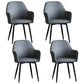 Contemporary Metal Dining Room Chairs Upholstered Armchair for Restaurant Use Grey 4 Piece Set Clearhalo ' kitchen&dining_furn' 'Dining Chairs' 'Dining Tables & Seating' 'dining_chair' 'furn' 'furn_dining_chair' 'Furniture' 'furniture_dining_chair' 'Kitchen & Dining Furniture' 'kitchen' 3779787