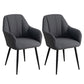 Contemporary Metal Dining Room Chairs Upholstered Armchair for Restaurant Use Dark Gray 2 Piece Set Clearhalo ' kitchen&dining_furn' 'Dining Chairs' 'Dining Tables & Seating' 'dining_chair' 'furn' 'furn_dining_chair' 'Furniture' 'furniture_dining_chair' 'Kitchen & Dining Furniture' 'kitchen' 3779791