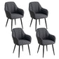 Contemporary Metal Dining Room Chairs Upholstered Armchair for Restaurant Use Dark Gray 4 Piece Set Clearhalo ' kitchen&dining_furn' 'Dining Chairs' 'Dining Tables & Seating' 'dining_chair' 'furn' 'furn_dining_chair' 'Furniture' 'furniture_dining_chair' 'Kitchen & Dining Furniture' 'kitchen' 3779792