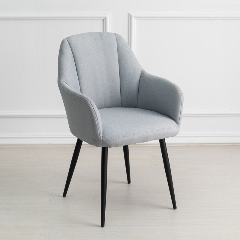 Contemporary Metal Dining Room Chairs Upholstered Armchair for Restaurant Use Light Gray 1 Piece Clearhalo ' kitchen&dining_furn' 'Dining Chairs' 'Dining Tables & Seating' 'dining_chair' 'furn' 'furn_dining_chair' 'Furniture' 'furniture_dining_chair' 'Kitchen & Dining Furniture' 'kitchen' 3779795