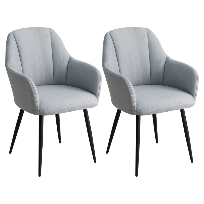 Contemporary Metal Dining Room Chairs Upholstered Armchair for Restaurant Use Light Gray 2 Piece Set Clearhalo ' kitchen&dining_furn' 'Dining Chairs' 'Dining Tables & Seating' 'dining_chair' 'furn' 'furn_dining_chair' 'Furniture' 'furniture_dining_chair' 'Kitchen & Dining Furniture' 'kitchen' 3779796