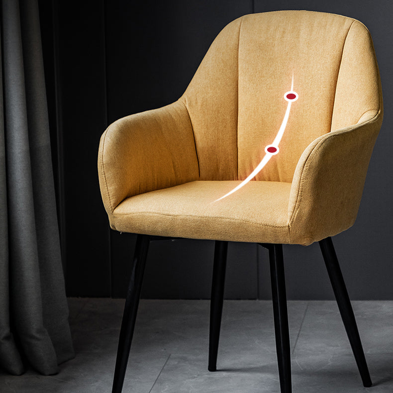 Contemporary Metal Dining Room Chairs Upholstered Armchair for Restaurant Use Clearhalo ' kitchen&dining_furn' 'Dining Chairs' 'Dining Tables & Seating' 'dining_chair' 'furn' 'furn_dining_chair' 'Furniture' 'furniture_dining_chair' 'Kitchen & Dining Furniture' 'kitchen' 3779799