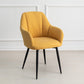 Contemporary Metal Dining Room Chairs Upholstered Armchair for Restaurant Use Yellow 1 Piece Clearhalo ' kitchen&dining_furn' 'Dining Chairs' 'Dining Tables & Seating' 'dining_chair' 'furn' 'furn_dining_chair' 'Furniture' 'furniture_dining_chair' 'Kitchen & Dining Furniture' 'kitchen' 3779801