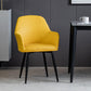 Contemporary Metal Dining Room Chairs Upholstered Armchair for Restaurant Use Light Yellow 1 Piece Clearhalo ' kitchen&dining_furn' 'Dining Chairs' 'Dining Tables & Seating' 'dining_chair' 'furn' 'furn_dining_chair' 'Furniture' 'furniture_dining_chair' 'Kitchen & Dining Furniture' 'kitchen' 3779807