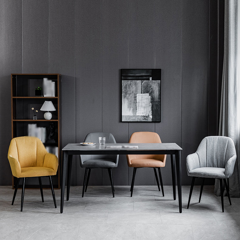 Contemporary Metal Dining Room Chairs Upholstered Armchair for Restaurant Use Clearhalo ' kitchen&dining_furn' 'Dining Chairs' 'Dining Tables & Seating' 'dining_chair' 'furn' 'furn_dining_chair' 'Furniture' 'furniture_dining_chair' 'Kitchen & Dining Furniture' 'kitchen' 3779810