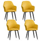 Contemporary Metal Dining Room Chairs Upholstered Armchair for Restaurant Use Light Yellow 4 Piece Set Clearhalo ' kitchen&dining_furn' 'Dining Chairs' 'Dining Tables & Seating' 'dining_chair' 'furn' 'furn_dining_chair' 'Furniture' 'furniture_dining_chair' 'Kitchen & Dining Furniture' 'kitchen' 3779811