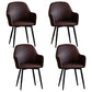 Contemporary Metal Dining Room Chairs Upholstered Armchair for Restaurant Use Burgundy 4 Piece Set Clearhalo ' kitchen&dining_furn' 'Dining Chairs' 'Dining Tables & Seating' 'dining_chair' 'furn' 'furn_dining_chair' 'Furniture' 'furniture_dining_chair' 'Kitchen & Dining Furniture' 'kitchen' 3779814