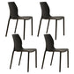 Scandinavian Armless Dining Chairs Plastic Indoor Stackable Solid Back Side Chair Black 4 Piece Set Clearhalo ' kitchen&dining_furn' 'Dining Chairs' 'Dining Tables & Seating' 'dining_chair' 'furn' 'furn_dining_chair' 'Furniture' 'furniture_dining_chair' 'Kitchen & Dining Furniture' 'kitchen' 3779822