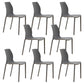 Scandinavian Armless Dining Chairs Plastic Indoor Stackable Solid Back Side Chair Light Gray 8 Piece Set Clearhalo ' kitchen&dining_furn' 'Dining Chairs' 'Dining Tables & Seating' 'dining_chair' 'furn' 'furn_dining_chair' 'Furniture' 'furniture_dining_chair' 'Kitchen & Dining Furniture' 'kitchen' 3779828
