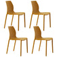 Scandinavian Armless Dining Chairs Plastic Indoor Stackable Solid Back Side Chair Yellow 4 Piece Set Clearhalo ' kitchen&dining_furn' 'Dining Chairs' 'Dining Tables & Seating' 'dining_chair' 'furn' 'furn_dining_chair' 'Furniture' 'furniture_dining_chair' 'Kitchen & Dining Furniture' 'kitchen' 3779834
